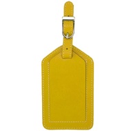 Leather luggage tag in yellow